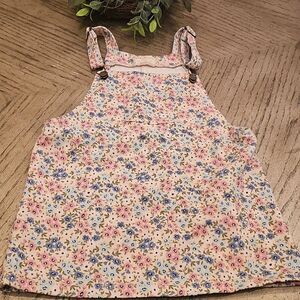Floral Denim Overall Dress 6X
